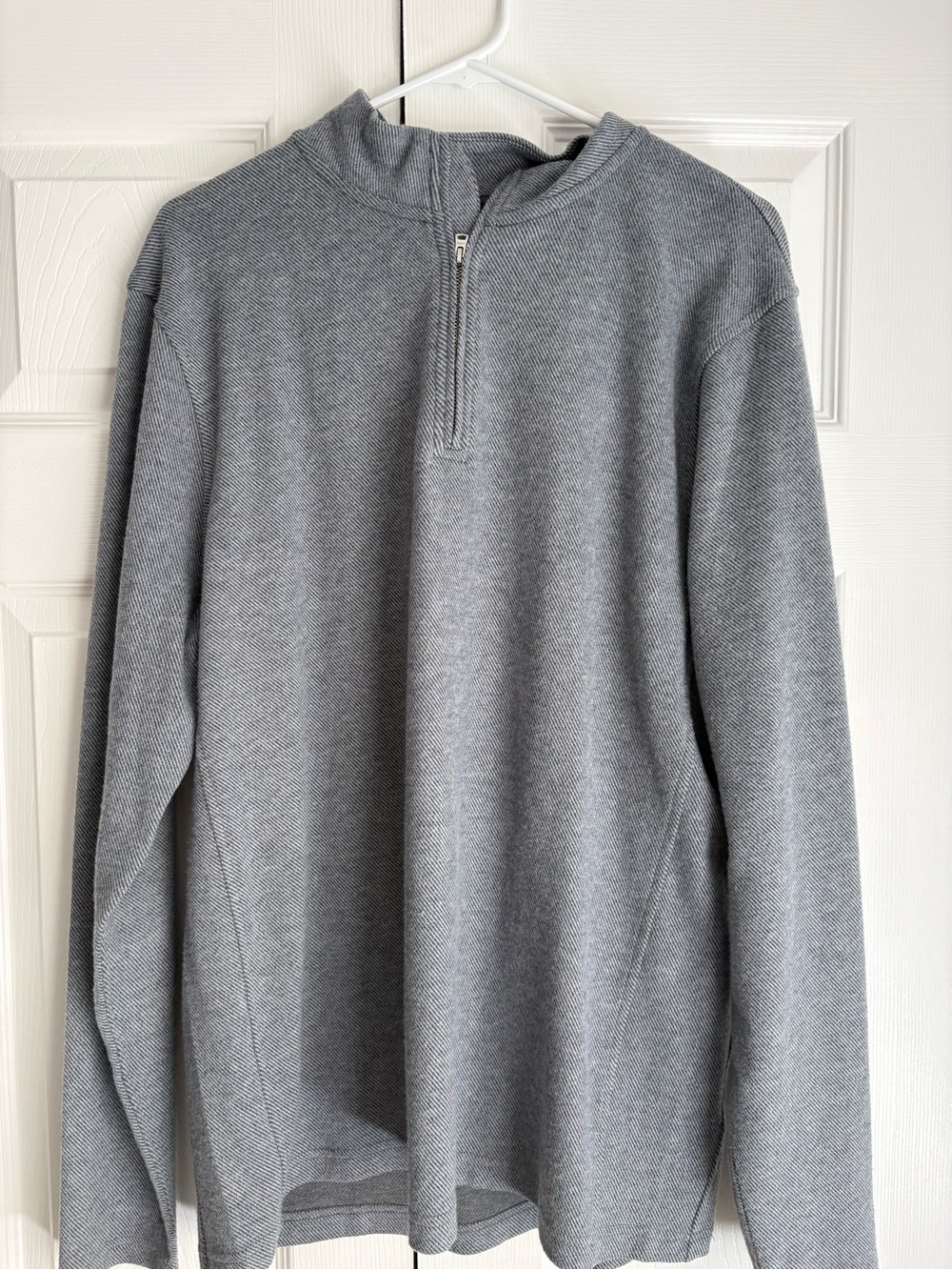 J. Crew Men's Light Gray Quarter-Zip Sweater